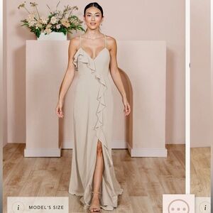 Sand color Revelry Paloma Chiffon dress size 4.